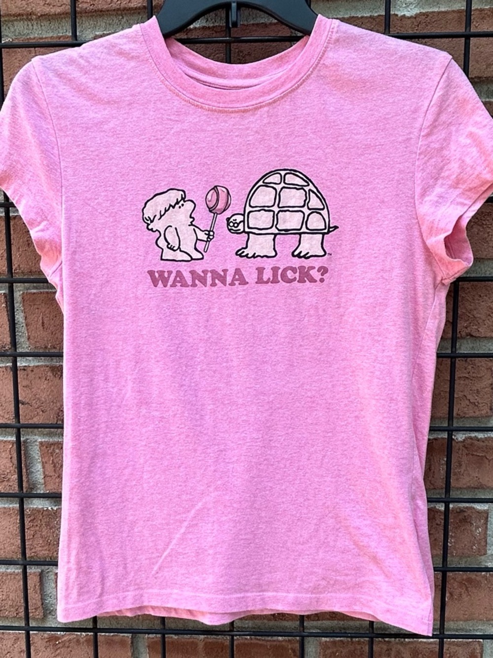 Tootsie Roll Pink Graphic Tee with Turtle & Lollipop Print